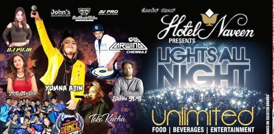 Ligths All Night New Year Party At Hotel Naveen